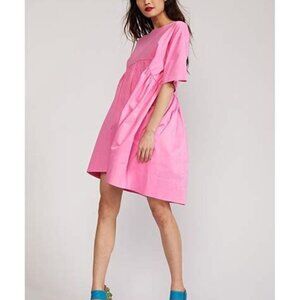 NEW! Cynthia Rowley Bree Combo Tshirt Dress Neon Pink Women's Large